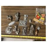 VINTAGE METAL CHOCOLATE MOLDS, COOKIE CUTTERS,
