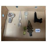 ASSORTED DECORATIVE STOPPERS, GLASS FINIALS (4),