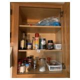 MIXED KITCHEN LOT W/ SPICES, PAM, MORTON SALT,