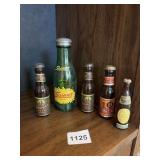 ASSORTED MINIATURE GLASS BOTTLES, SQUIRT SODA,