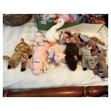 TY BEANIE BABIES PLUSH ANIMALS, ASSORTED FARM AND