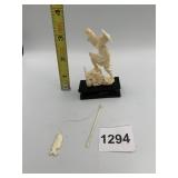 CARVED FIGURINE, ASIAN STYLE FISHERMAN ON DRAGON