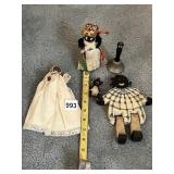 VTG PORCELAIN HEAD DOLL MARKED A SMITH 7/19/66,