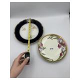 HAND PAINTED DECORATIVE PLATES, IRIS & FLORAL