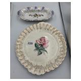 AMERICAN LIMOGES LE FLEUR ROUGE PLATE, GERMANA