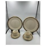 LENOX ECLIPSE DINNERWARE SET, GOLD TRIM, MADE IN