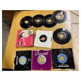 ASSORTED 45 RPM LPS W/ SLEEVES, FEATURING ELVIS