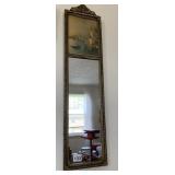 GILT FRAMED MIRROR W/ VENETIAN SCENE PRINT,