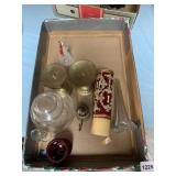 ASSORTED HOUSEHOLD DECOR, BRASS CANDLE HOLDERS