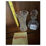 WATERFORD CRYSTAL VASE & MARQUIS PERFUME BOTTLE