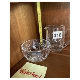 WATERFORD CRYSTAL BOWL W/ PITCHER, CUT GLASS