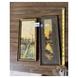 FRAMED MINIATURE LANDSCAPE ARTWORKS (2), ONE