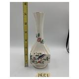 AYNSLEY PORCELAIN VASE, BIRD AND FLORAL