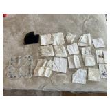 VINTAGE HANDKERCHIEFS, EMBROIDERED, LACE TRIM, W/