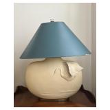 CHAPMAN TABLE LAMP, CERAMIC EGRET BASE, BLUE