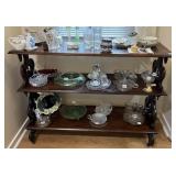 THREE-TIER WOODEN DISPLAY SHELF, ORNATE CARVED