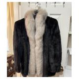 HORNE'S FUR SALON - STAFFORD BLACK FUR COAT W/