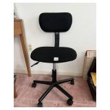 BLACK FABRIC OFFICE CHAIR, 5-STAR CASTER BASE,