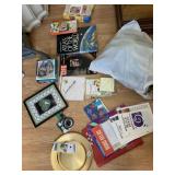 ASSORTED BOOKS, MAGAZINES, FRAMED ART, GOLD