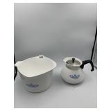 CORNING WARE SAUCEMAKER & COFFEE POT, BLUE