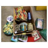 ASSORTED DECORATIVE METAL TINS, FLORAL, HOLIDAY,