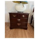DREXEL MAHOGANY FINISH NIGHTSTAND, 4 DRAWERS,