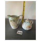 GERMANY R&S PORCELAIN CREAMER & SUGAR BOWL,