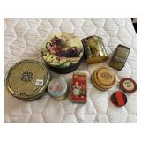 ASSORTED VTG DECORATIVE TINS, INCL DROSTE'S