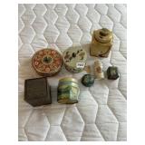 ASSORTED VTG METAL TINS AND CONTAINERS, INCL.