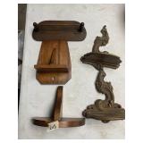ASSORTED WALL SHELVES, WOODEN PEGGED SHELF,