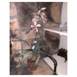 ARTIFICIAL ORCHID PLANT, TERRACOTTA POT.