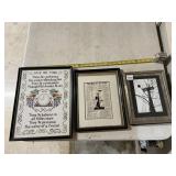 FRAMED CROSS-STITCH ART, 'GIVE ME TIME' MOTIF,