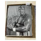 HULK HOGAN SIGNED FRAMED PHOTO, BLACK AND WHITE,