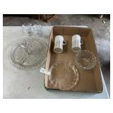 ASSORTED GLASSWARE & CERAMIC MUGS, DIVIDED