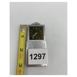 VINTAGE JAPANESE TRAVEL CLOCK, SILVER-TONE METAL