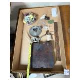 ASSORTED DECORATIVE ITEMS, INCL METAL CANDLE