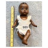 VTG AFRICAN AMERICAN BABY DOLL, COMPOSITION,