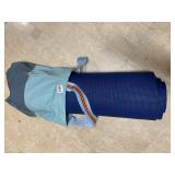 ROLLED YOGA MAT W/ CARRYING BAG.