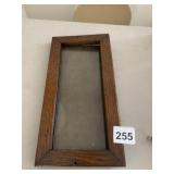 WOODEN PICTURE FRAME W/ GLASS, RECTANGULAR.