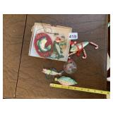 ASSORTED FISHING THEMED CHRISTMAS ORNAMENTS,