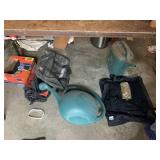 ASSORTED HOUSEHOLD ITEMS, PLASTIC WATERING CANS,