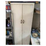 METAL STORAGE CABINET, CREAM FINISH, DOUBLE