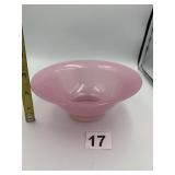 PINK OPAQUE GLASS FOOTED BOWL.