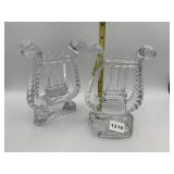 CLEAR GLASS LYRE-SHAPED DECORATIVE PC (2).