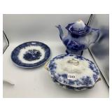 ROYAL SEMI PORCELAIN BLUE & WHITE TRANSFERWARE