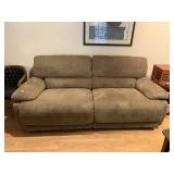 RECLINING SOFA, MICROFIBER UPHOLSTERY, DUAL