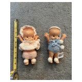 IRWIN BABY DOLLS, PLASTIC, CROCHETED OUTFITS, PR.