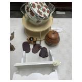 ASSORTED HOUSEHOLD DECOR, TWO-TIER STAND, GLASS
