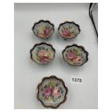 FOOTED PORCELAIN BOWLS W/ HAND-PAINTED FLORAL