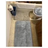 BATHROOM RUGS & TOILET SEAT COVER, LIGHT BLUE &